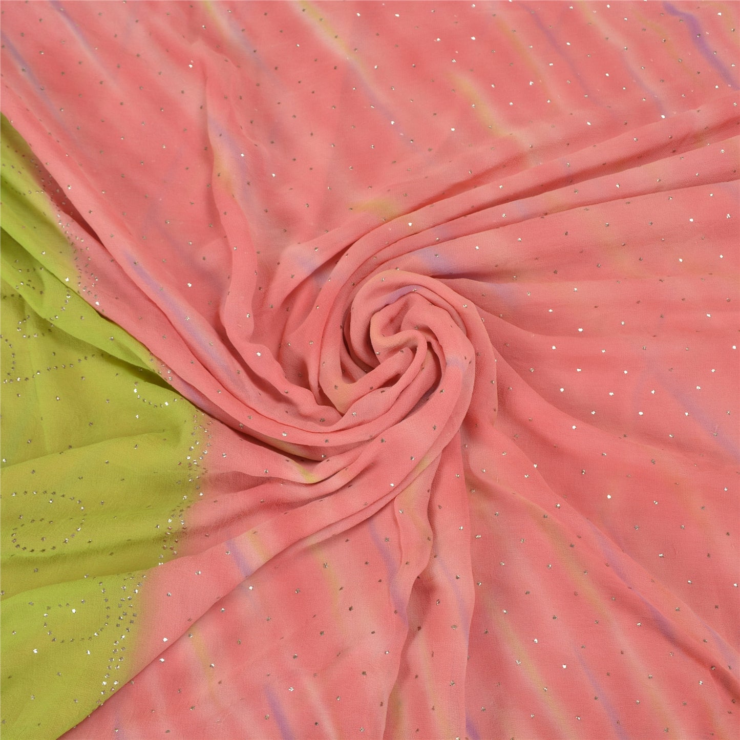 Sanskriti Vintage Pink Sarees Pure Georgette Silk Handmade Premium Sari Fabric