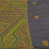 Sanskriti Vintage Greyish Black Sarees Pure Silk Handmade Premium Sari Sustainable Fabric