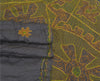 Sanskriti Vintage Greyish Black Sarees Pure Silk Handmade Premium Sari Sustainable Fabric