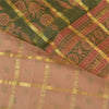 Sanskriti Vintage Brown Sarees 100% Pure Cotton Brown Woven Sari 5 Yard Fabric