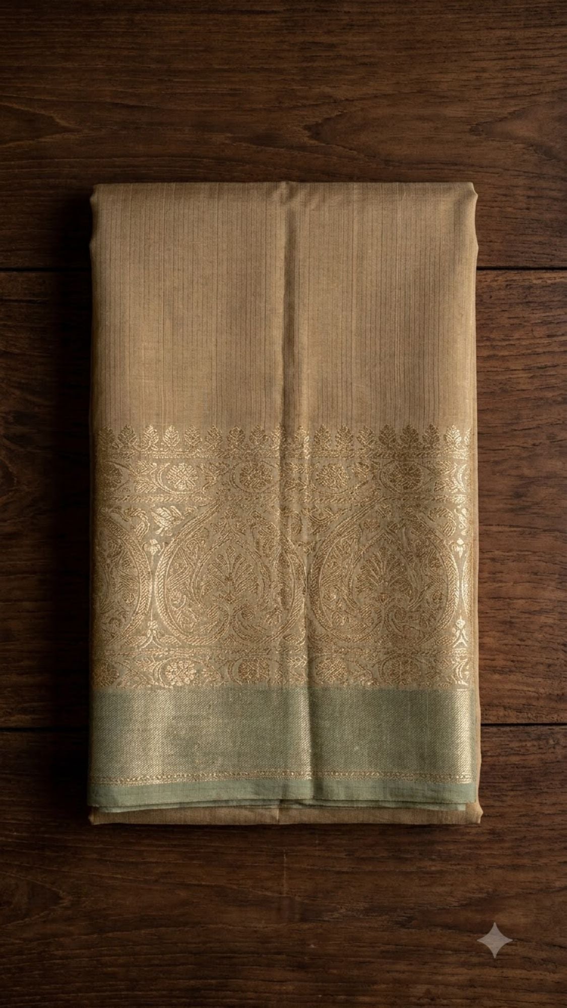 Sanskriti Vintage Saree Jacquard Woven Blend Silk Brown Sari Indian Craft Fabric