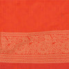 Sanskriti Vintage Light Red Sarees Blend Silk Woven Paisley Sari Craft Fabric