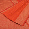 Sanskriti Vintage Light Red Sarees Blend Silk Woven Paisley Sari Craft Fabric