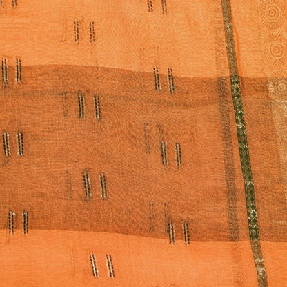 Санскритские винтажные персиковые сари 100% чистый хлопок тканое сари ремесло 5 ярдов устойчивая ткань