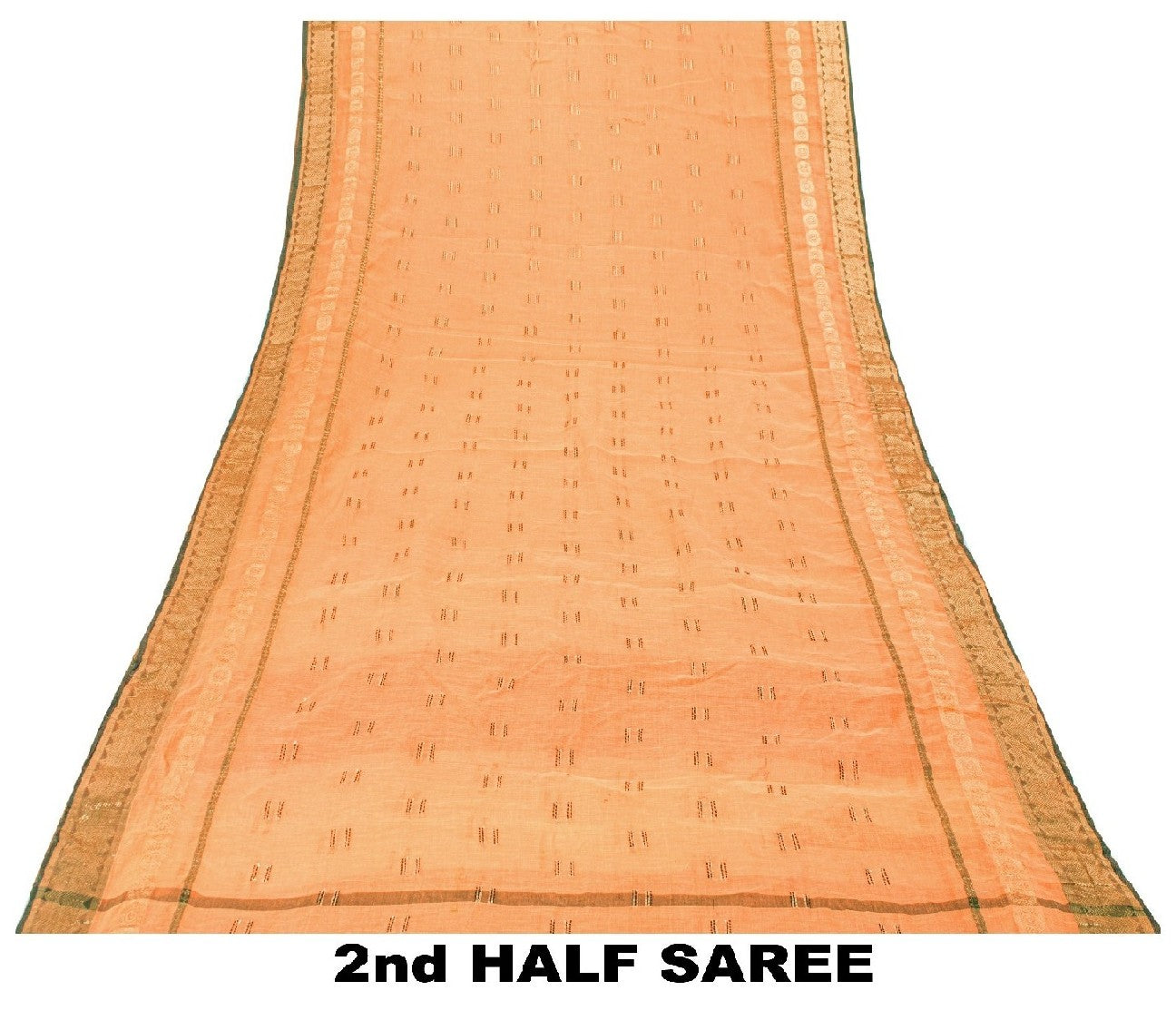 Санскритские винтажные персиковые сари 100% чистый хлопок тканое сари ремесло 5 ярдов устойчивая ткань