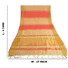 Sanskriti Vintage Cream Indian Sarees Art Silk Woven Premium Sari Craft Fabric