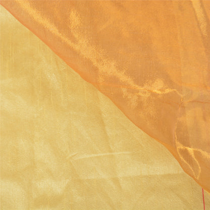 Sanskriti Vintage Cream Indian Sarees Art Silk Woven Premium Sari Craft Fabric