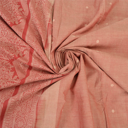 Sanskriti Vintage Dark Red Sarees Blend Cotton Woven Premium Sari Craft Sustainable Fabric