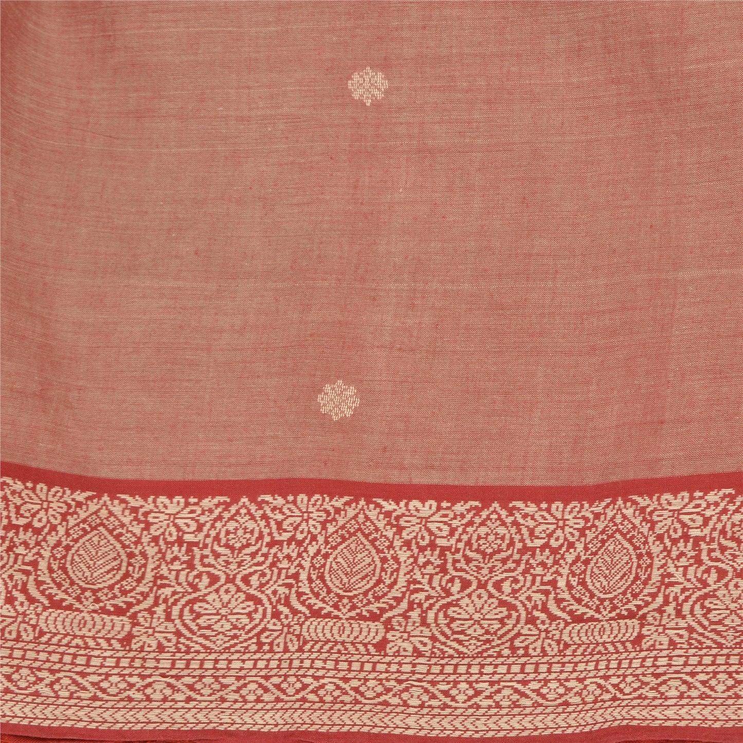 Sanskriti Vintage Dark Red Sarees Blend Cotton Woven Premium Sari Craft Sustainable Fabric