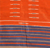Sanskriti Vintage Orange/Blue Sarees 100% Pure Silk Hand Woven Sari Craft Sustainable Fabric