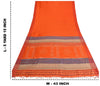 Sanskriti Vintage Orange/Blue Sarees 100% Pure Silk Hand Woven Sari Craft Sustainable Fabric