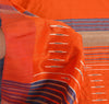 Sanskriti Vintage Orange/Blue Sarees 100% Pure Silk Hand Woven Sari Craft Sustainable Fabric
