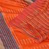Sanskriti Vintage Orange/Blue Sarees 100% Pure Silk Hand Woven Sari Craft Sustainable Fabric