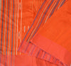 Sanskriti Vintage Orange/Blue Sarees 100% Pure Silk Hand Woven Sari Craft Sustainable Fabric