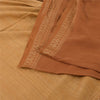 Sanskriti Vintage Indian Mustard/Brown Sarees Pure Cotton Woven Sari 5yd Sustainable Fabric