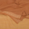 Sanskriti Vintage Indian Mustard/Brown Sarees Pure Cotton Woven Sari 5yd Sustainable Fabric