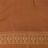 Sanskriti Vintage Indian Mustard/Brown Sarees Pure Cotton Woven Sari 5yd Sustainable Fabric