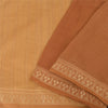 Sanskriti Vintage Indian Mustard/Brown Sarees Pure Cotton Woven Sari 5yd Sustainable Fabric