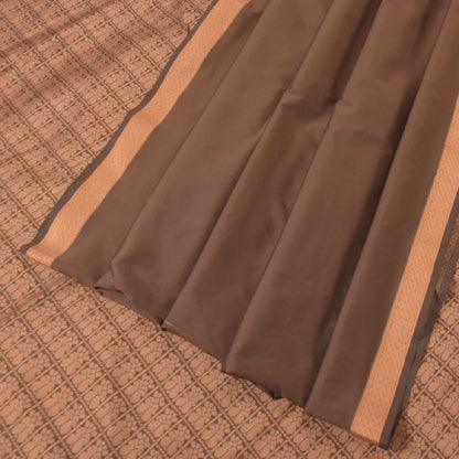 Санскритские винтажные коричневые индийские сари из искусственного шелка, тканые премиальные сари из экологически чистой ткани