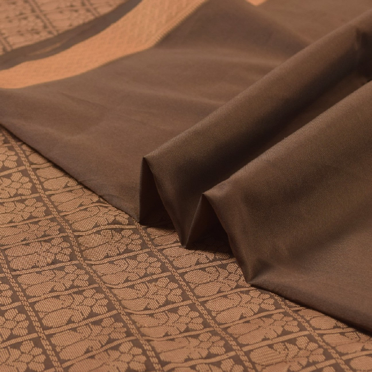 Санскритские винтажные коричневые индийские сари из искусственного шелка, тканые премиальные сари из экологически чистой ткани