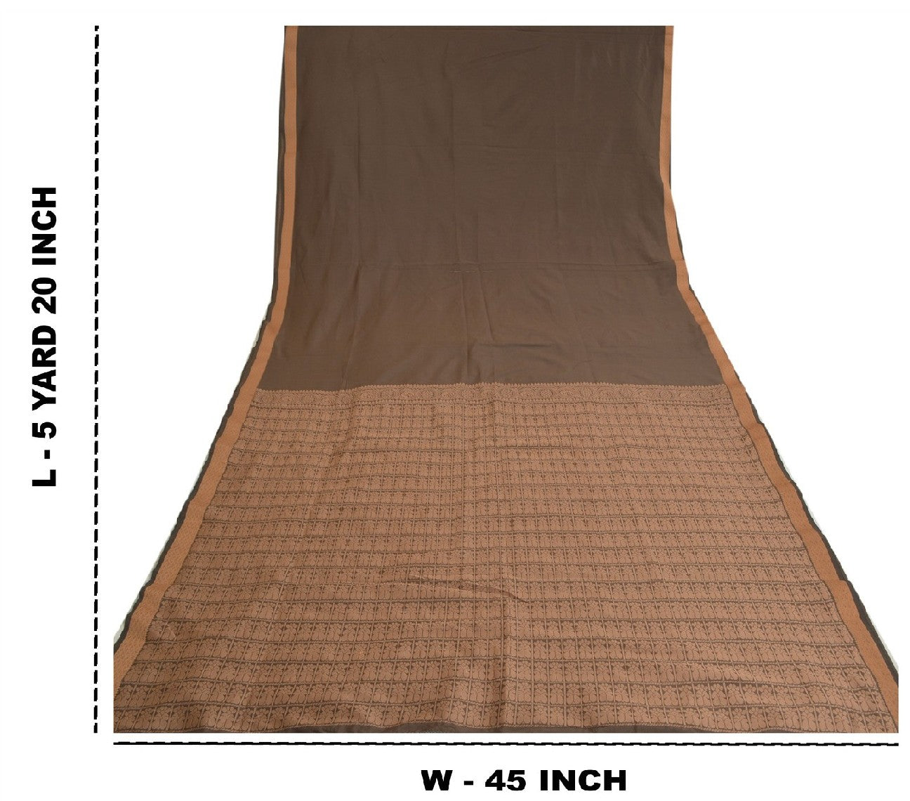 Санскритские винтажные коричневые индийские сари из искусственного шелка, тканые премиальные сари из экологически чистой ткани