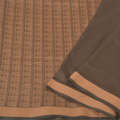 Санскритские винтажные коричневые индийские сари из искусственного шелка, тканые премиальные сари из экологически чистой ткани