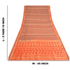 Sanskriti Vintage Orange Sarees 100% Pure Silk Woven Premium Sari Craft Sustainable Fabric