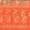 Sanskriti Vintage Orange Sarees 100% Pure Silk Woven Premium Sari Craft Sustainable Fabric