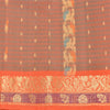Sanskriti Vintage Orange Sarees 100% Pure Silk Woven Premium Sari Craft Sustainable Fabric