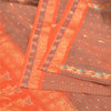 Sanskriti Vintage Orange Sarees 100% Pure Silk Woven Premium Sari Craft Sustainable Fabric