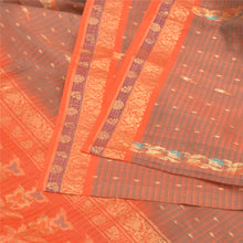 Load image into Gallery viewer, Sanskriti Vintage Orange Sarees 100% Pure Silk Woven Premium Sari Craft Fabric
