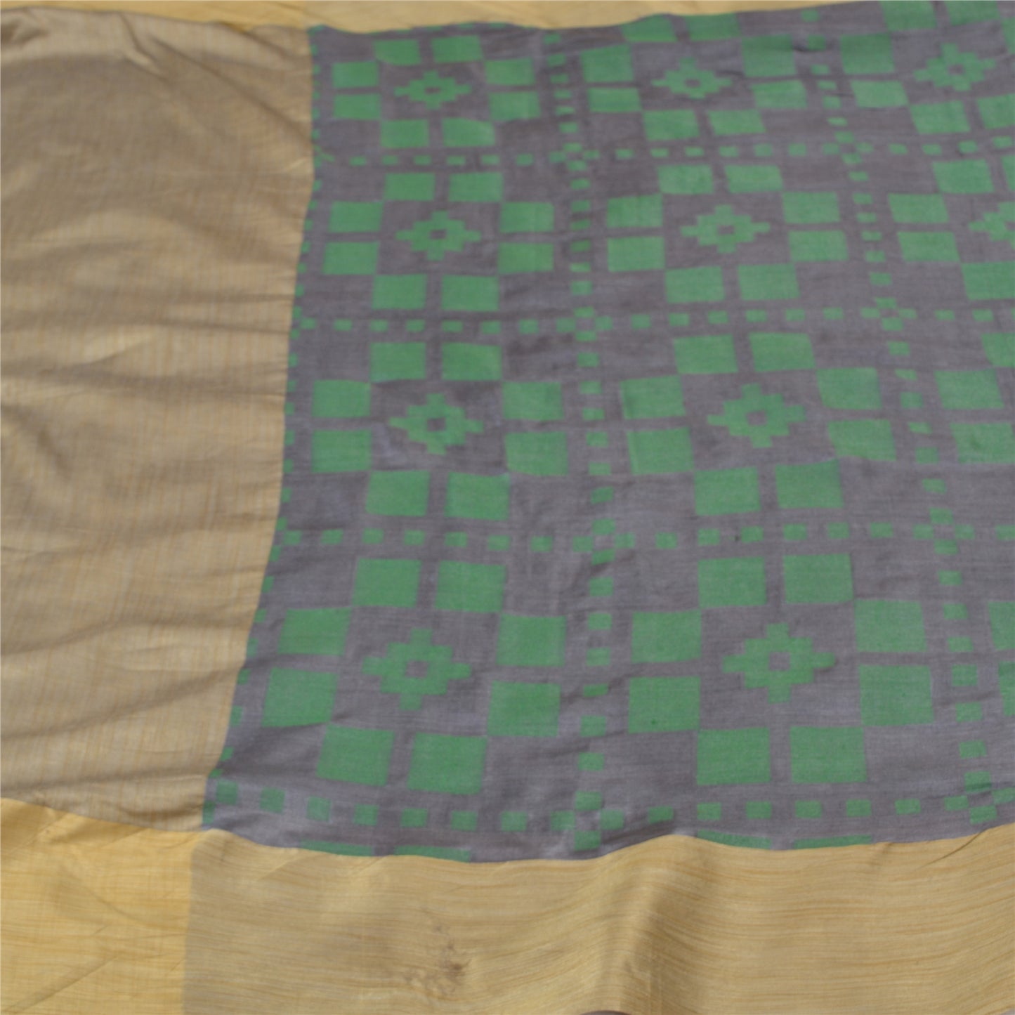 Sanskriti Vintage Grey Sarees 100% Pure Silk Woven Sari Craft 5 Yard Soft Fabric