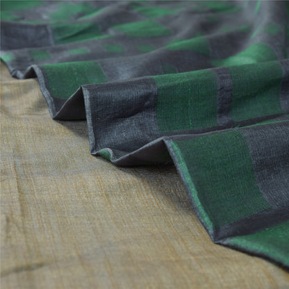 Sanskriti Vintage Grey Sarees 100% Pure Silk Woven Sari Craft 5 Yard Soft Fabric