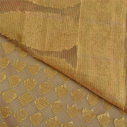 Sanskriti Vintage Green Indian Sarees Art Silk Woven Premium Sari Craft Fabric
