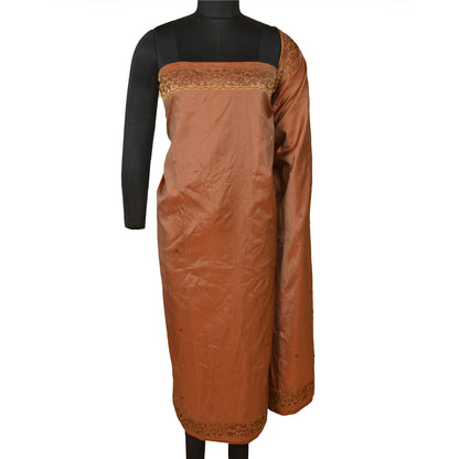 Sanskriti Vintage Brown Indian Sarees 100% Pure Silk Woven Premium Sari Fabric