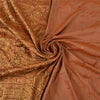 Sanskriti Vintage Brown Indian Sarees 100% Pure Silk Woven Premium Sari Fabric