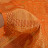 Sanskriti Vintage Saffron Indian Sarees 100% Pure Silk Woven Sari 5 YD Fabric