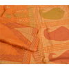 Sanskriti Vintage Saffron Indian Sarees 100% Pure Silk Woven Sari 5 YD Fabric