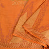 Sanskriti Vintage Saffron Indian Sarees 100% Pure Silk Woven Sari 5 YD Fabric