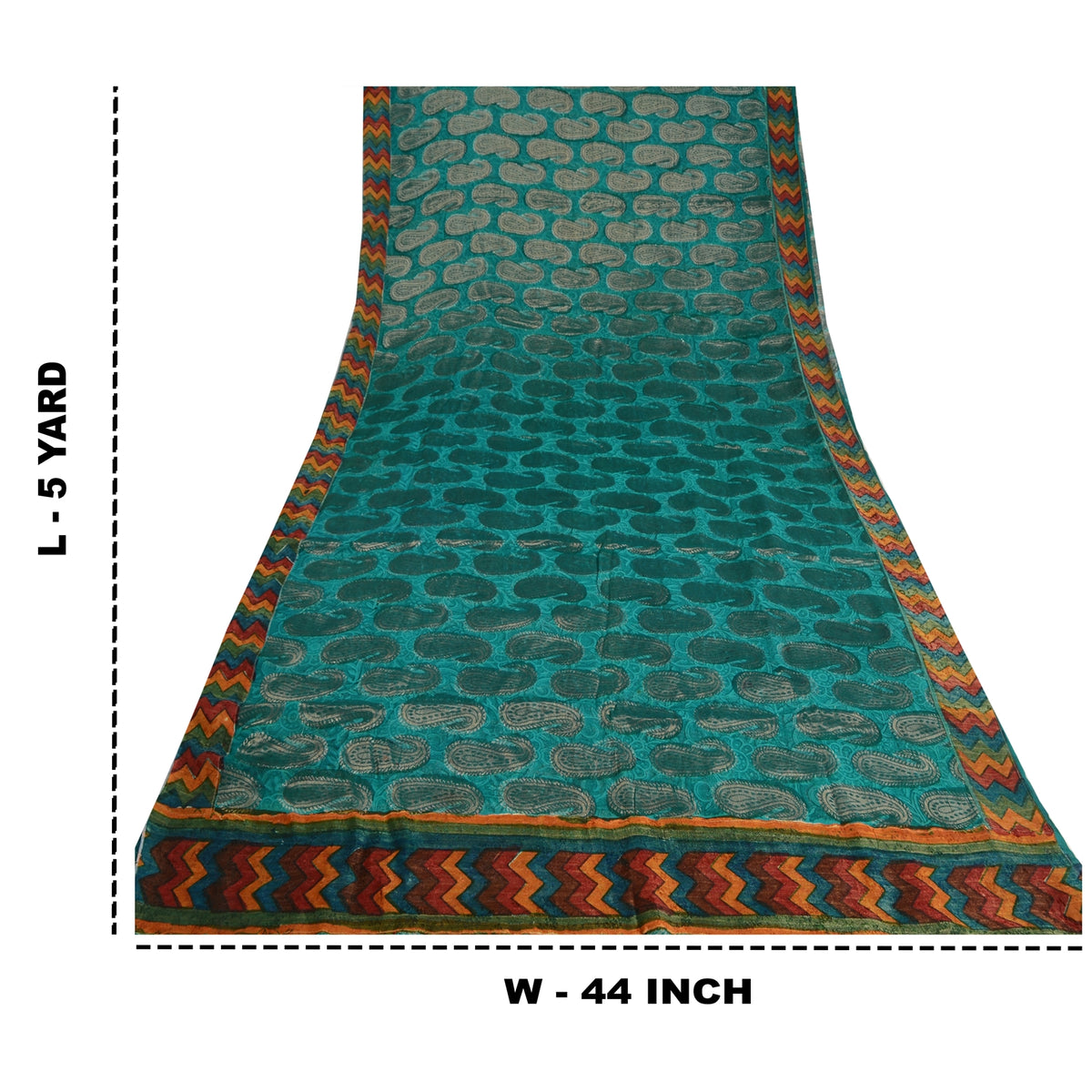 Sanskriti Vintage Zari Woven Paisley Blue Sarees Pure Georgette Silk Sari Fabric
