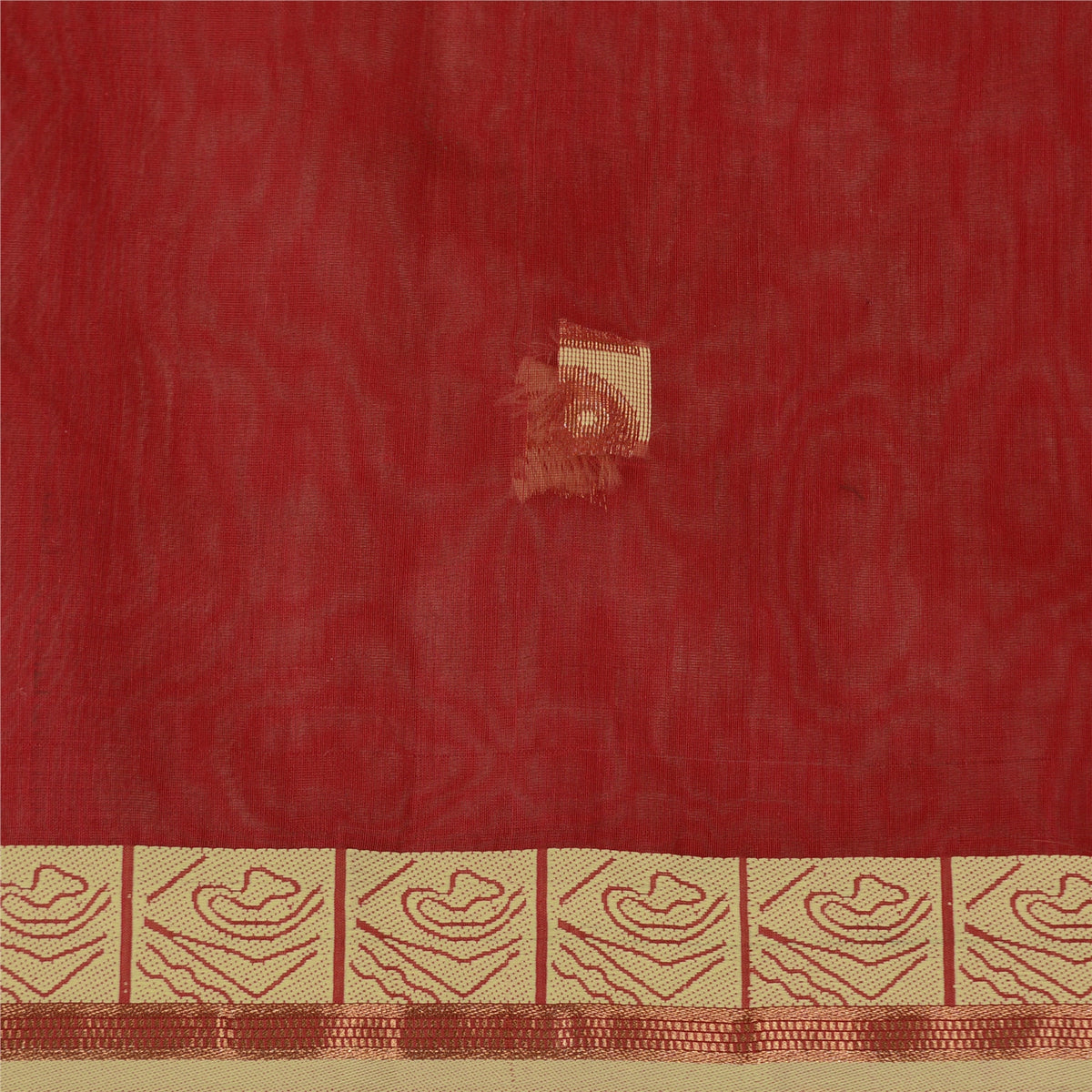 Sanskriti Vintage Jacquard Woven Pure Silk Saree Red Sari Premium Craft Fabric