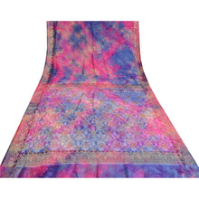 Load image into Gallery viewer, Sanskriti Vintage Pink/Blue Sarees Pure Silk Woven Tie-Dye Premium Sari Fabric
