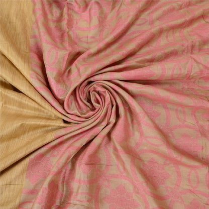 Sanskriti Vintage Cream Sarees 100% Pure Handloom Silk Woven Premium Sari Sustainable Fabric