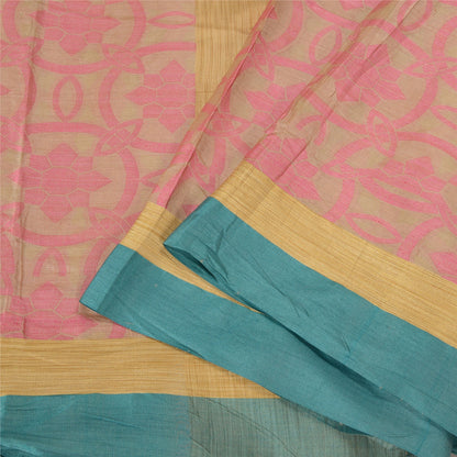 Sanskriti Vintage Cream Sarees 100% Pure Handloom Silk Woven Premium Sari Sustainable Fabric