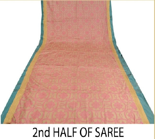 Sanskriti Vintage Cream Sarees 100% Pure Handloom Silk Woven Premium Sari Sustainable Fabric
