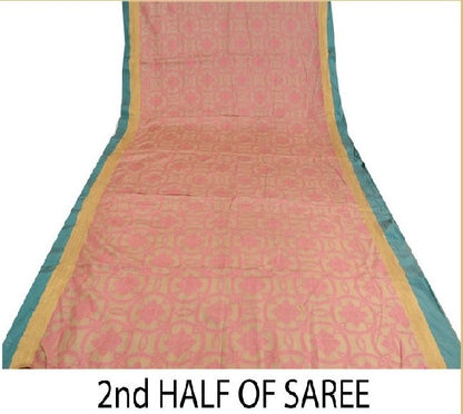 Sanskriti Vintage Cream Sarees 100% Pure Handloom Silk Woven Premium Sari Sustainable Fabric