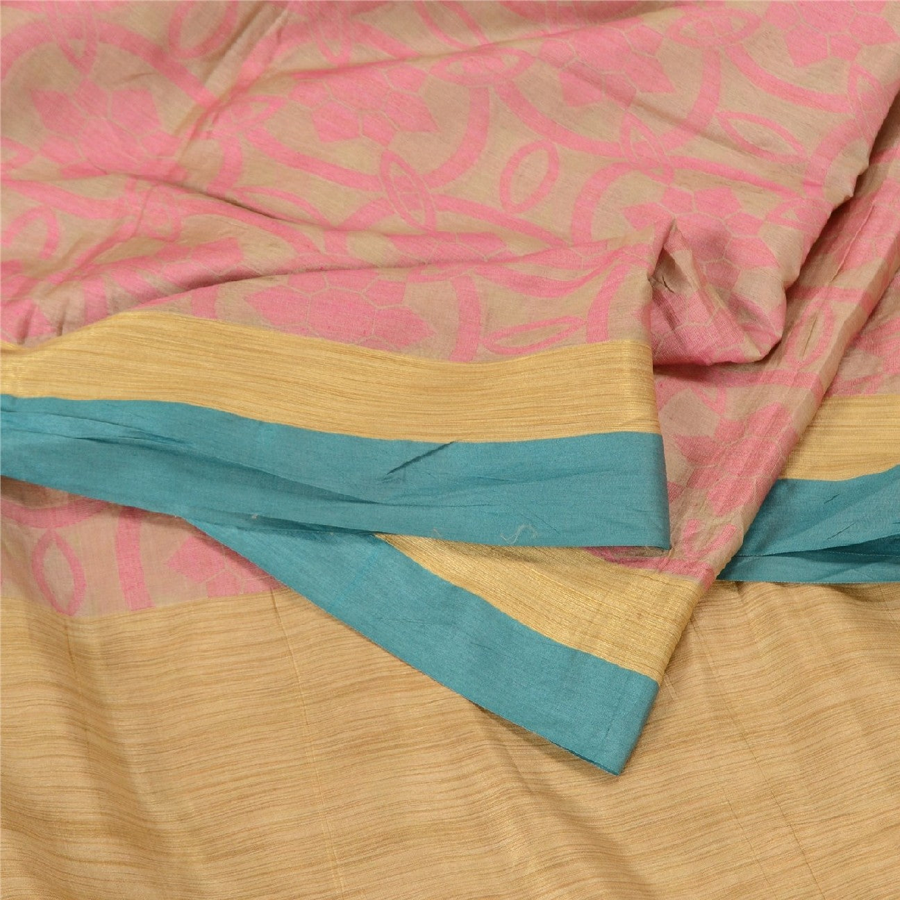 Sanskriti Vintage Cream Sarees 100% Pure Handloom Silk Woven Premium Sari Sustainable Fabric