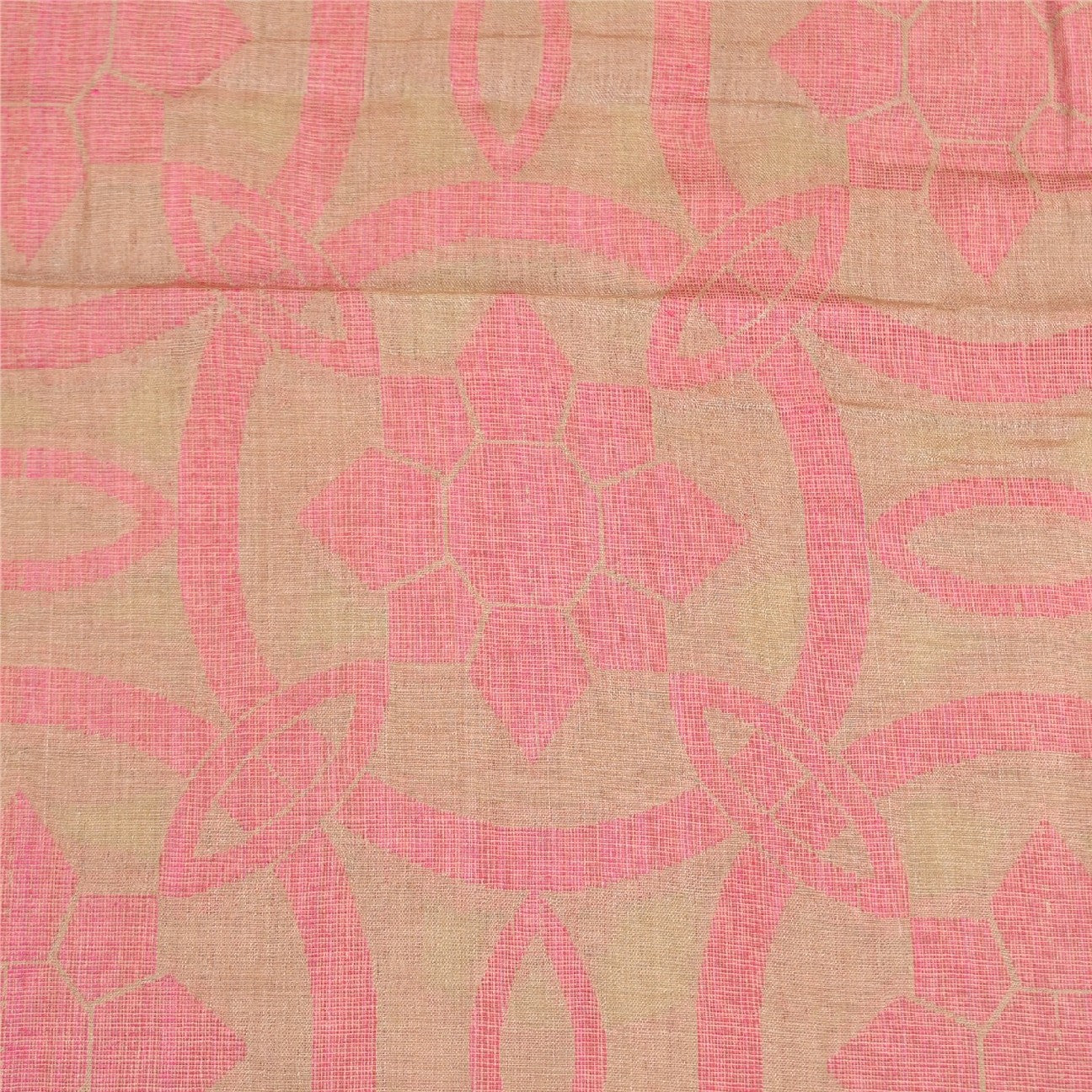 Sanskriti Vintage Cream Sarees 100% Pure Handloom Silk Woven Premium Sari Sustainable Fabric