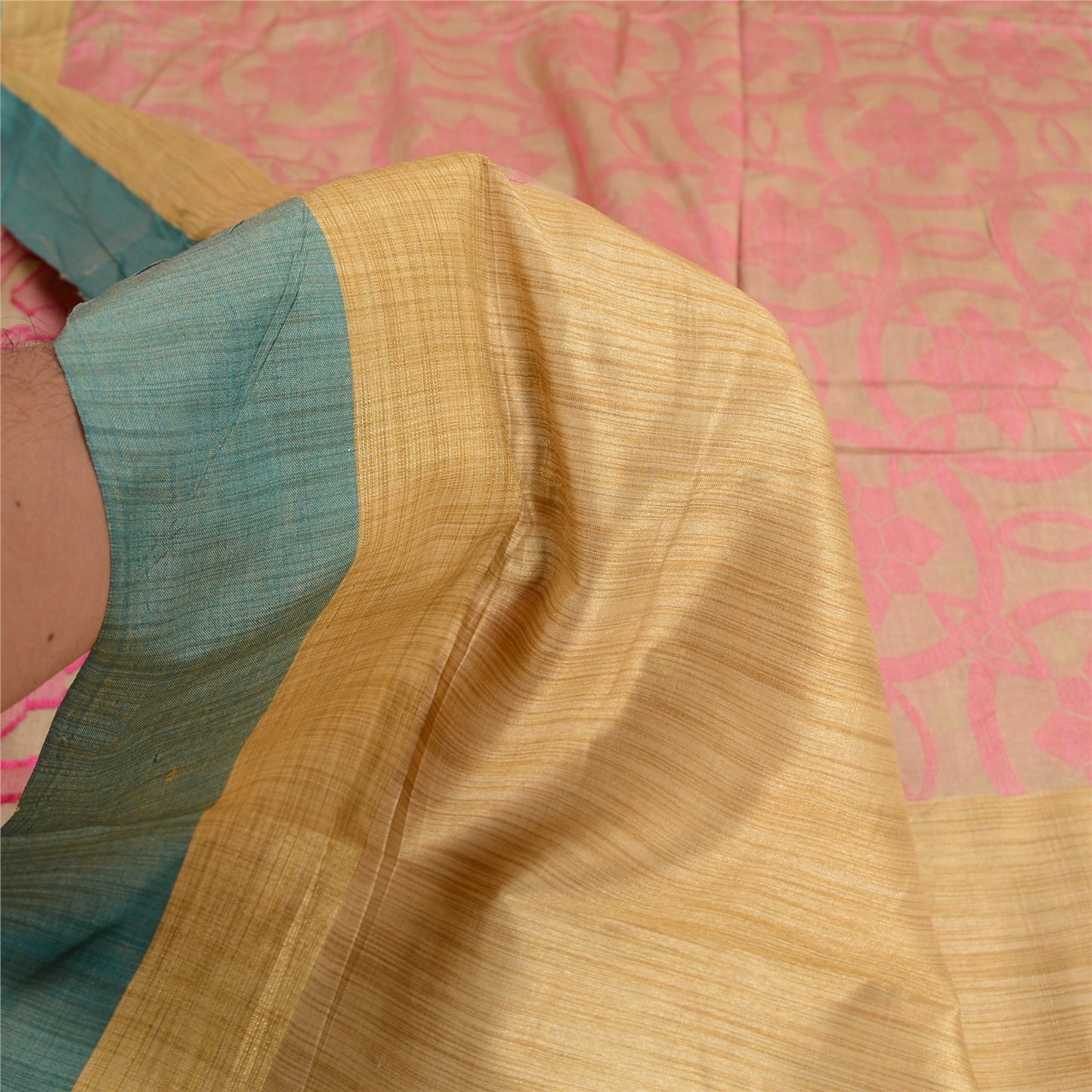 Sanskriti Vintage Cream Sarees 100% Pure Handloom Silk Woven Premium Sari Sustainable Fabric