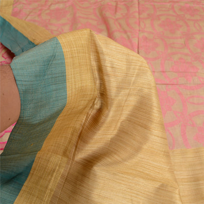 Sanskriti Vintage Cream Sarees 100% Pure Handloom Silk Woven Premium Sari Sustainable Fabric